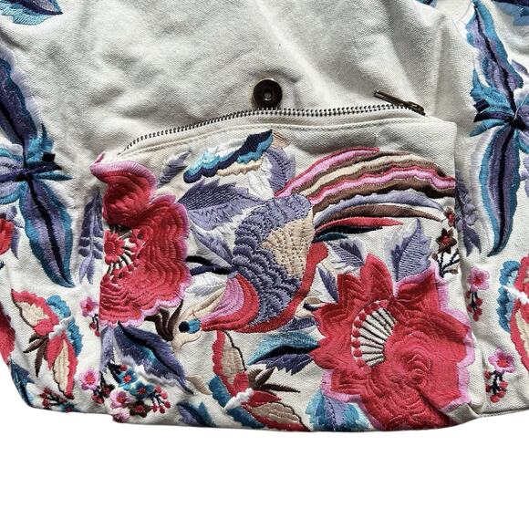 Steve Madden Boho Floral Embroider Backpack Tassel Festival Hippie Colorful 70s - Picture 3 of 14
